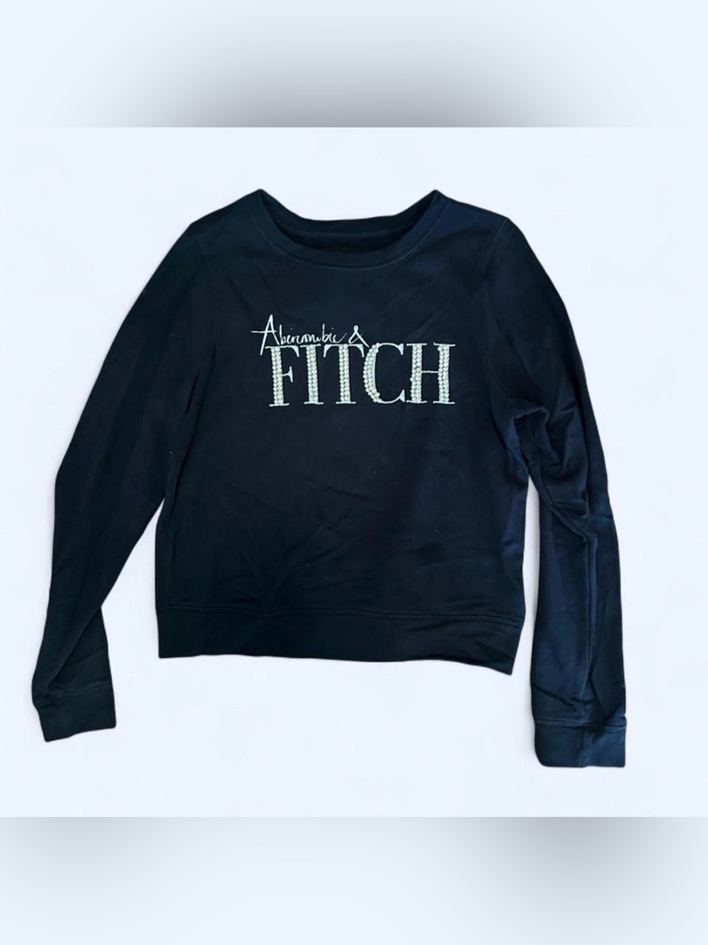Abercrombie & Fitch Black Logo Crewneck Sweatshirt